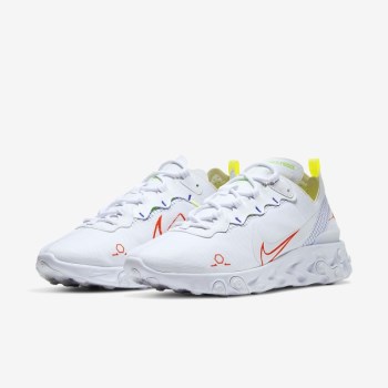 Nike React Element 55 - Férfi Utcai Cipő - Fehér/Kék/Zöld/Piros